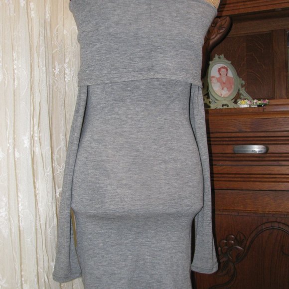 Gray Off-the-Shoulder Dress - Picture 4 of 6
